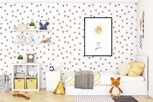 Sun Eyelashes Kids Boho Watercolour Hand Painted Effect Nursery Wall Art Poster