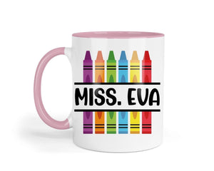 Personalised Teacher Crayon Mug & Coaster Set: Thoughtful Gift