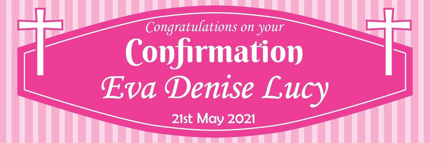 2 Personalised Confirmation Congratulations Banners Party Celebration Posters