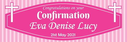 2 Personalised Confirmation Congratulations Banners Party Celebration Posters