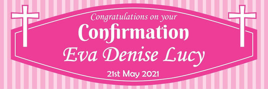 2 Personalised Confirmation Congratulations Banners Party Celebration Posters