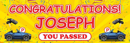 2 Personalised Driving Test Congratulation Banners Party Decoration Posters