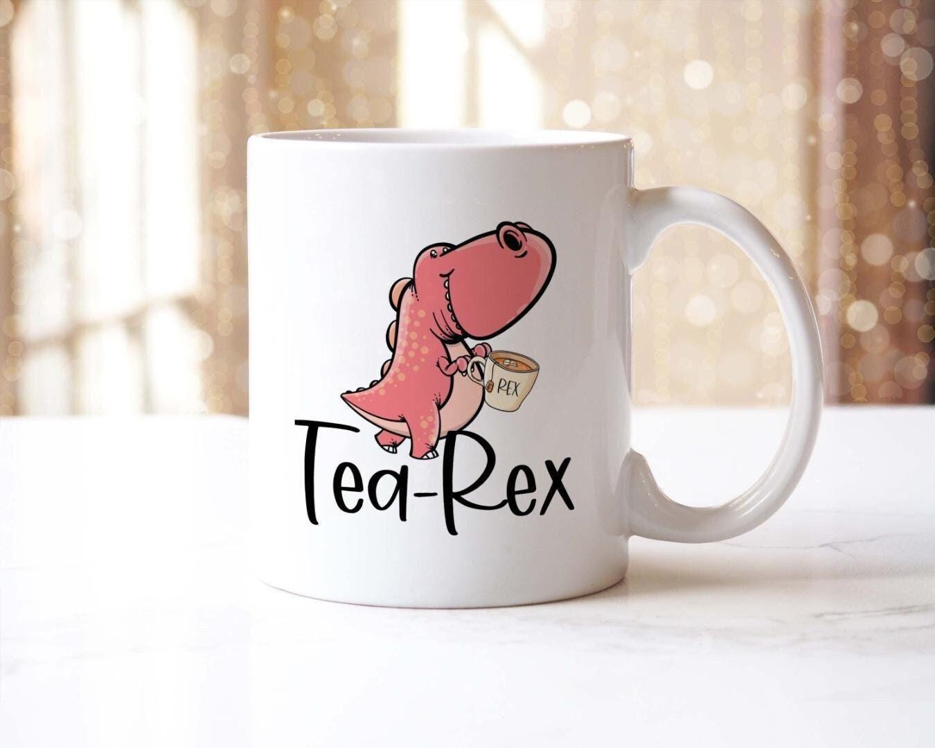 Tea Rex Mug & Coaster Set: Novelty Dinosaur Tea Cup Gift