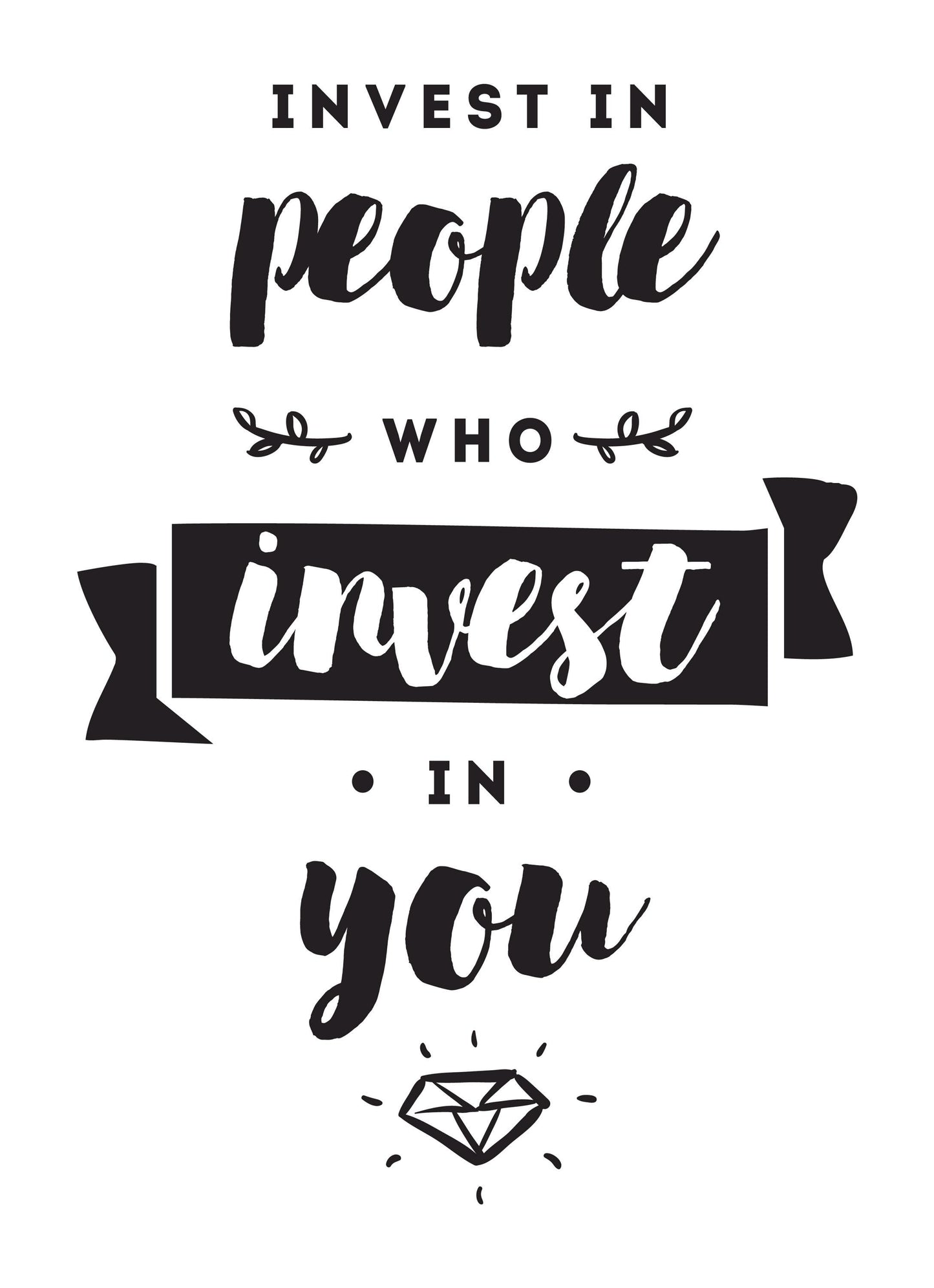 Inspirational Quote Poster: Invest In People - Office Wall Art