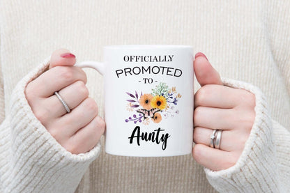 Promoted To Auntie Mug: Floral New Aunt Gift