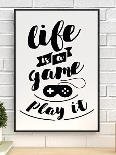 Life Is A Game Play It Inspirational Positive Thoughts Quote Poster Print Wall