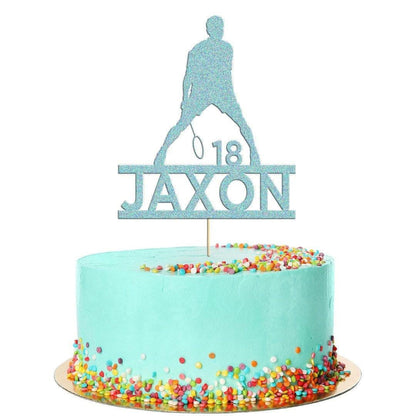 Personalised Badminton Cake Topper: Glitter Decoration With Custom  name & age