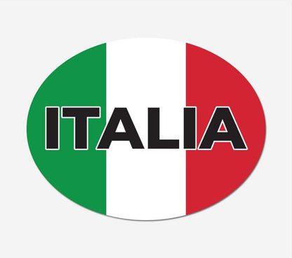 2 X Italia Car Stickers Italy Flag Oval Self-adhesive Vinyl Car, Van, Lorry