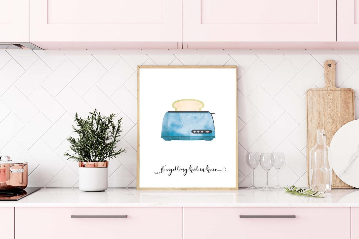 Kitchen Getting Hot Minimalist Funny Wall Art Home Dining Decor Print Poster
