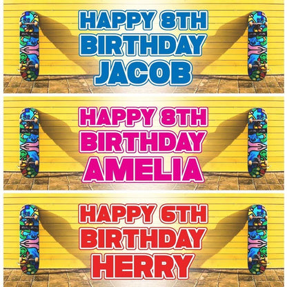 2 Personalised Skateboard Birthday Party Celebration Banners Decoration Posters