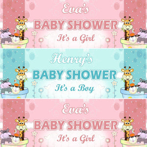 Personalised Baby Shower Banner: Custom Name, Party Decoration (2-Pack)
