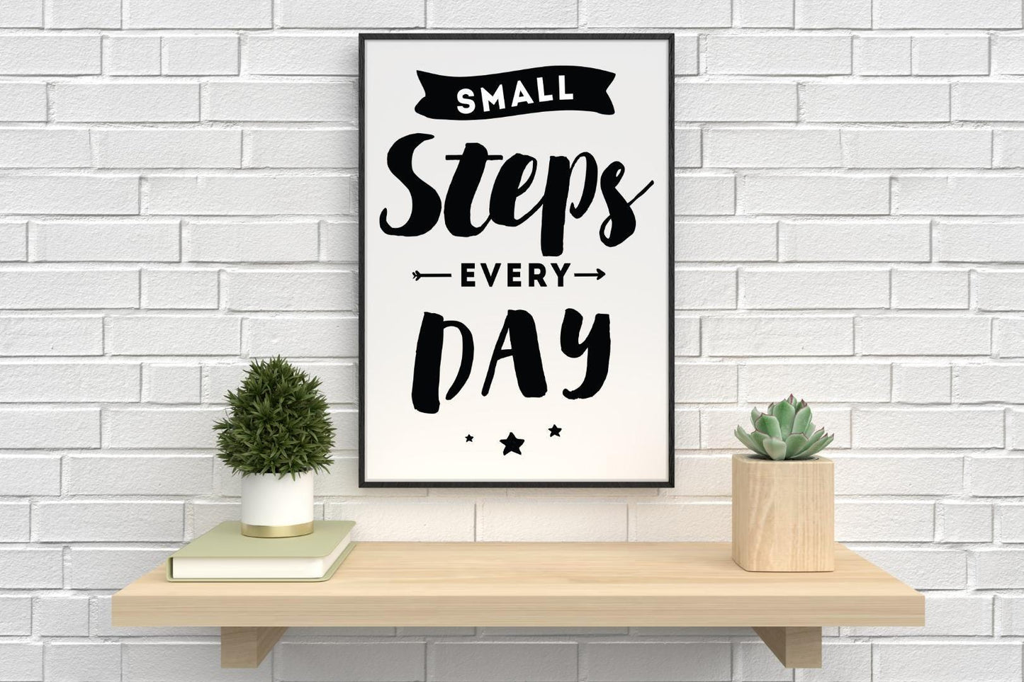 Small Steps Every Day Inspirational Positive Quote Picture Poster Print Wall Art