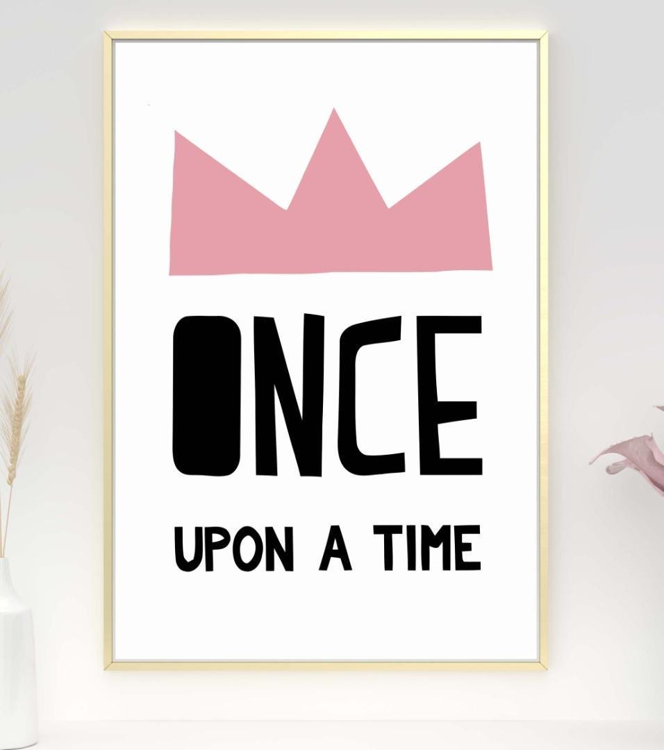 Once Upon A Time Nursery Bedroom Boys Girls Wall Decor Art Poster Print