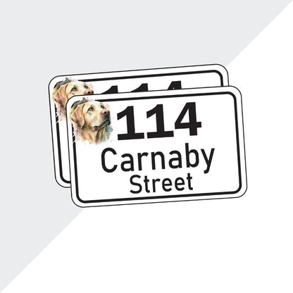 Personalized Dog Wheelie Bin Sticker: Road Name & Number, Waterproof Vinyl