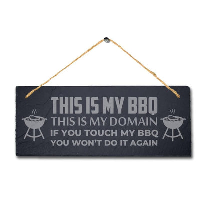 This Is My Bbq Domain Engraved Hanging Slate Chicken Grilled Party Plaque Sign