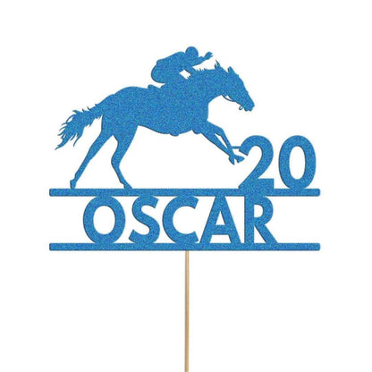 Personalised Horse Racing Jockey Topper Birthday Cake Decoration Any Name & Age