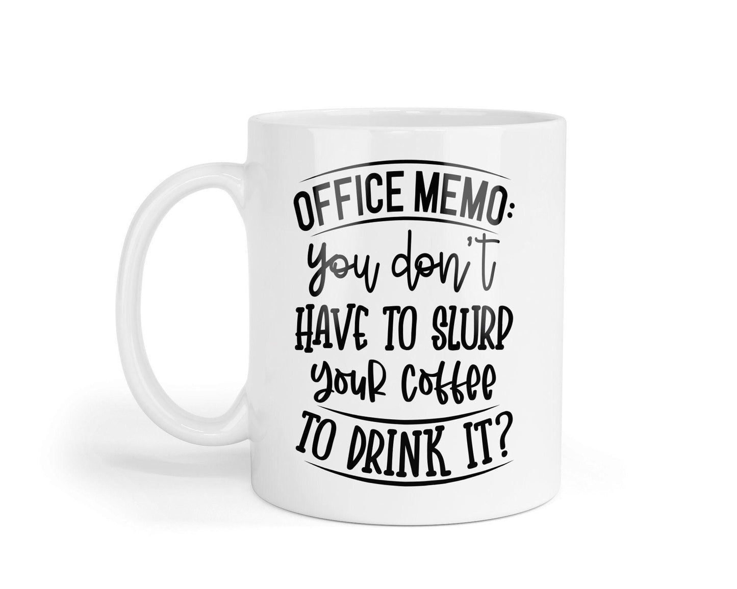 Funny Office Memo Coffee Mug & Coaster Set: Geek Humor Gift