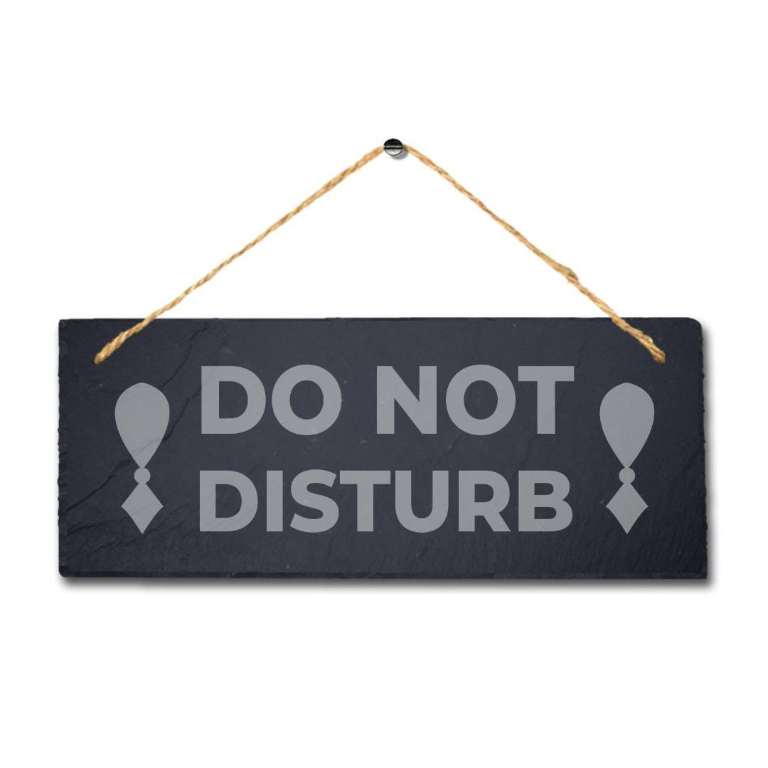 Do Not Disturb Laser Engraved Hanging Slate Room Office Home Decor Plaque Sign