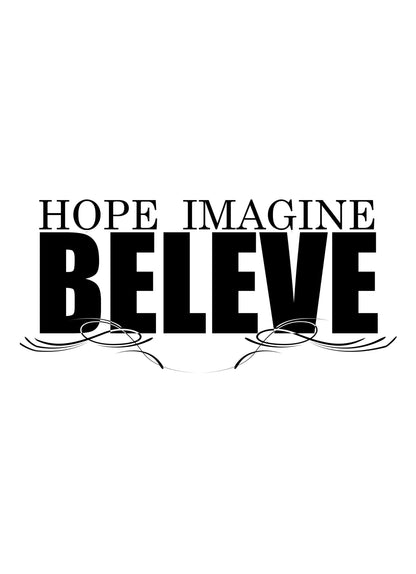 Hope Imagine Believe Motivational Positive Thought Quote Art Poster Print Wall