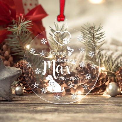 Personalised Memorial Christmas Bauble Dog Cat Pet Memorial Any Name Keepsake Gift