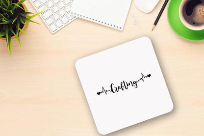 Crafting Heartbeat Mug & Coaster Set – Artistic Novelty Gift