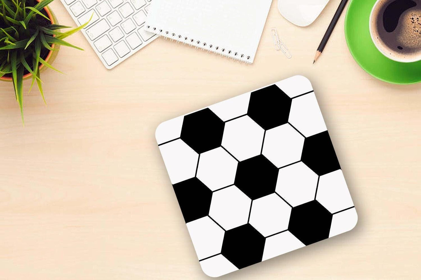 Soccer Ball Mug and Coaster Set: Sports Lover Gift