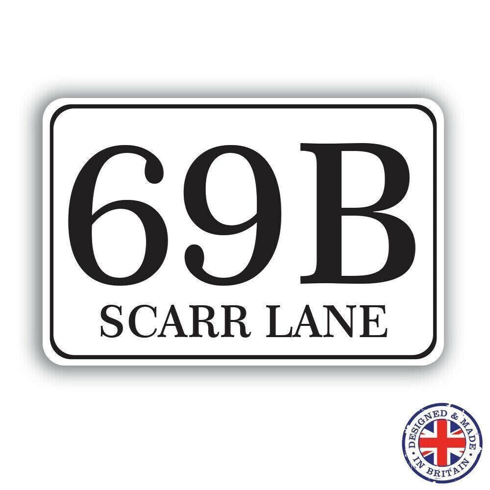 4 X Wheelie Bin Waterproof Stickers Sign Address Numbers Street Road House Name