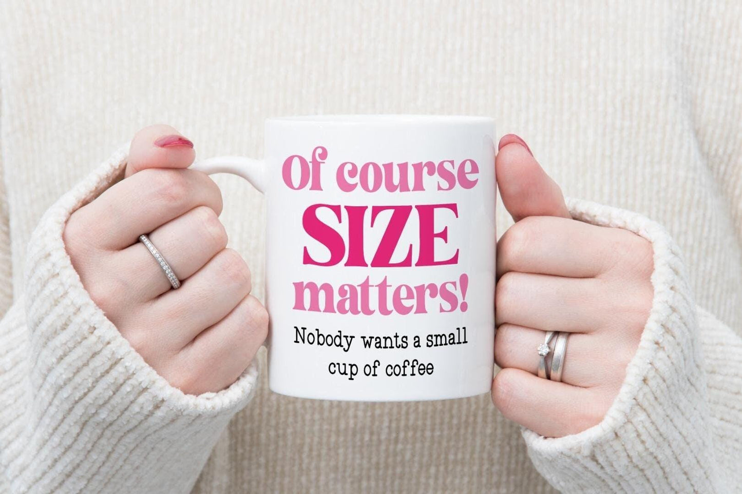 Of Course Size Matters Mug And Coaster Gift Set Birthday Funny Coffee Cup Gifts