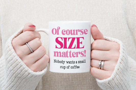 Of Course Size Matters Mug And Coaster Gift Set Birthday Funny Coffee Cup Gifts