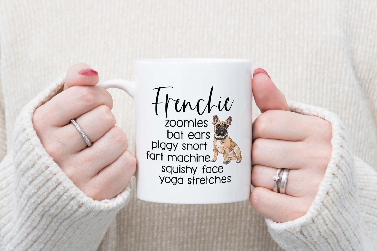 French Bulldog Mug & Coaster Set: Frenchie Nicknames, Birthday Gift