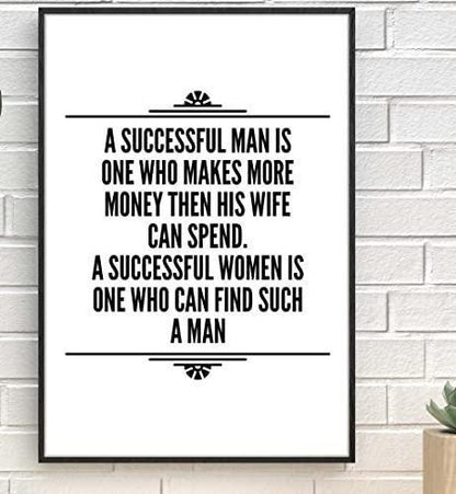 A Successful Man Is One Who Inspirational Positive Quote Art Poster Wall