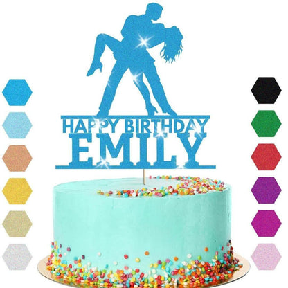 Dancing Couple Cake Topper Personalised Girls Boys Birthday Decoration Any Name