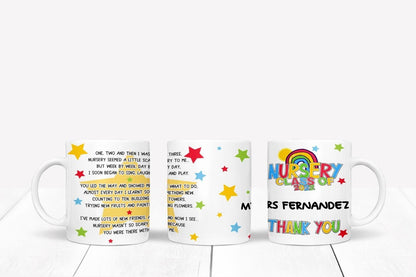Personalised Teacher Mug And Coaster Gift Set Nursery Class Customise Name Gift