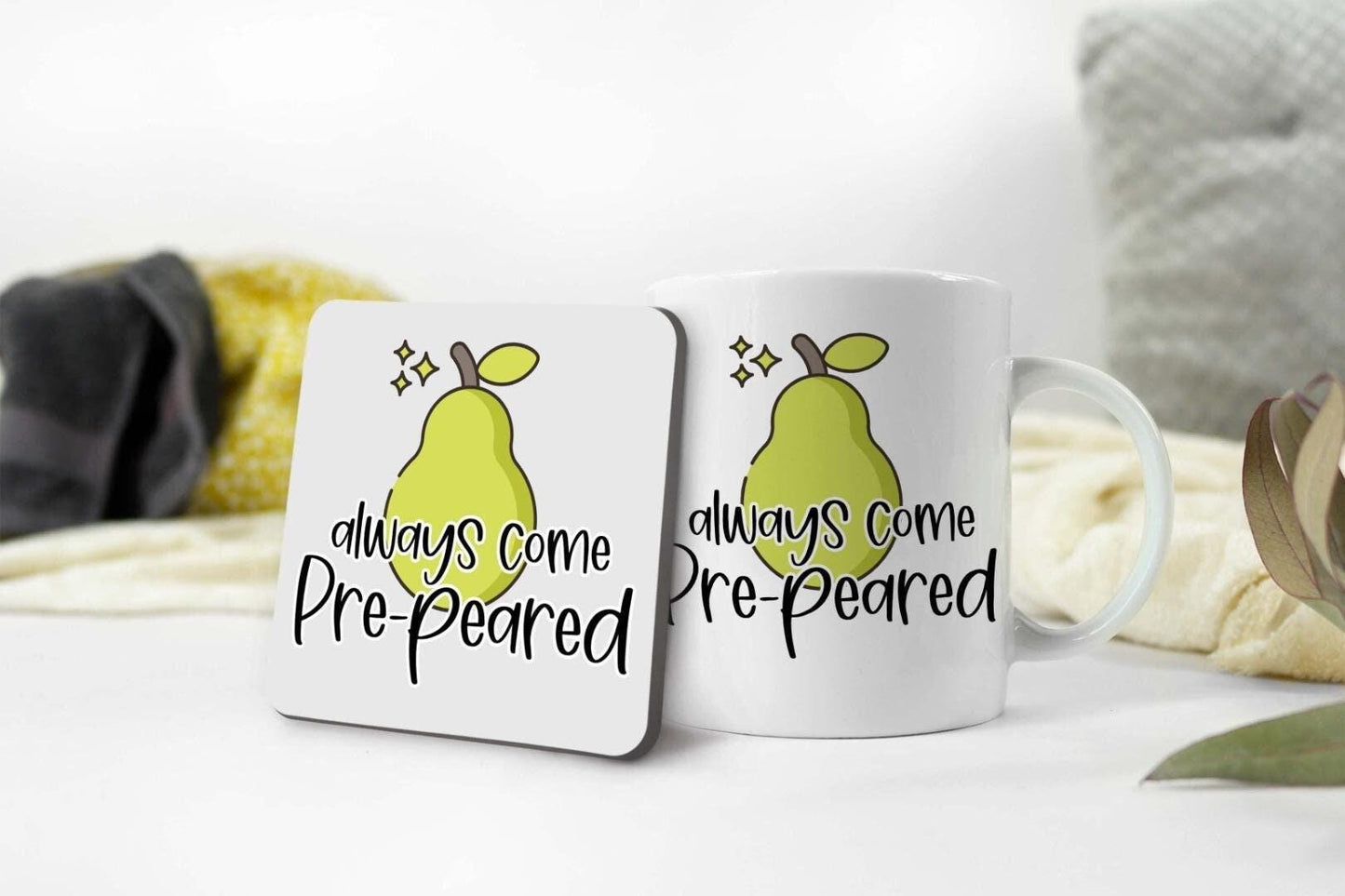 Always Come Pre-peared Mug And Coaster Gift Set Funny Office Work Colleague Gift
