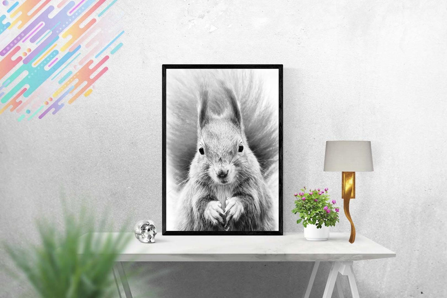 Squirrel Kids Bedroom Woodland Forest Animal Wall Art Home Decor Print Poster