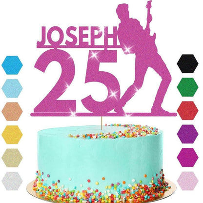 Guitar Birthday Cake Topper Personalised Musician Cake Decoration Any Name Age