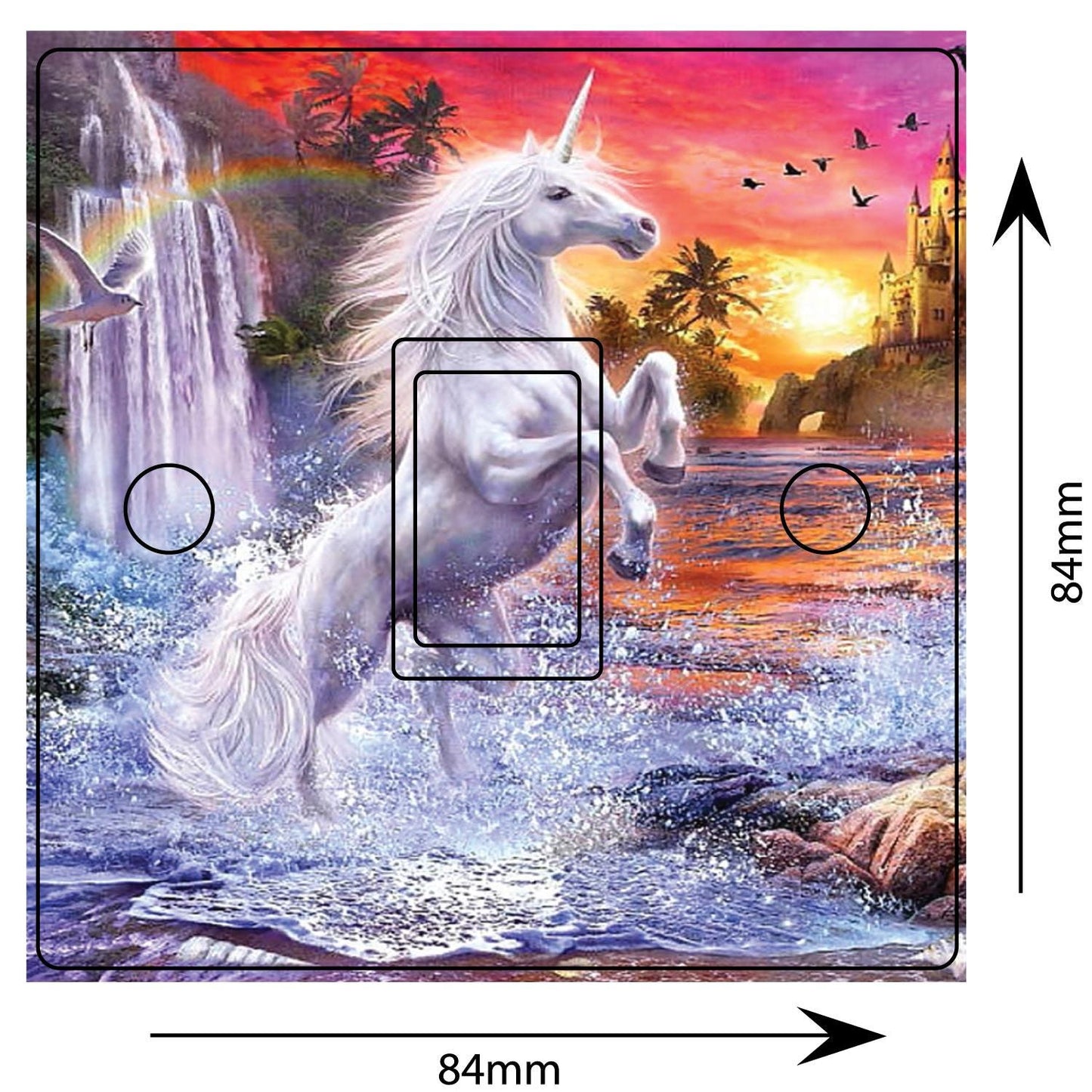 Fantasy Unicorn Island #2 3d Light Switch Sticker Cover Vinyl Skin Wall Decal