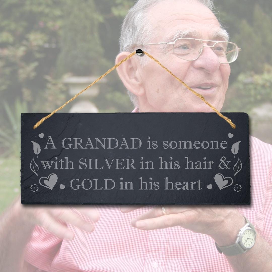 Grandad Is Someone Hanging Slate Engraved Plaque Dad Daddy Fathers Day Gift Sign