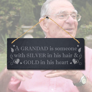 Grandad Is Someone Hanging Slate Engraved Plaque Dad Daddy Fathers Day Gift Sign