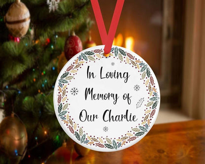 Personalised Memorial Christmas Bauble In Loving Memory Ceramic Hanging Ornament
