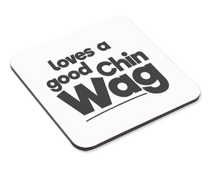 Loves A Good Chin Wag Mug & Coaster Set Funny Birthday Christmas Easter Tea Gift