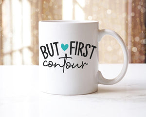 But First Contour Mug & Coaster Set Girls Make Up Makeup Artist Birthday Gift