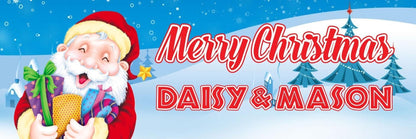 2 Personalised Christmas Santa Or Snowman Xmas Celebration Banners Party Posters