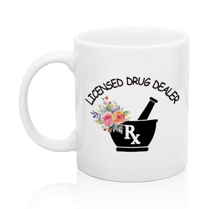 XQLZY Licensed Drug Distributor Pharmacist | Ceramic Coffee Mug | 11 OZ