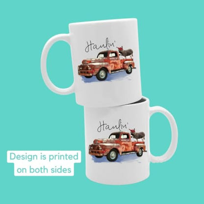 Haulin Ass Donkey Vintage Pickup Truck | Ceramic Coffee Mug | 11 OZ