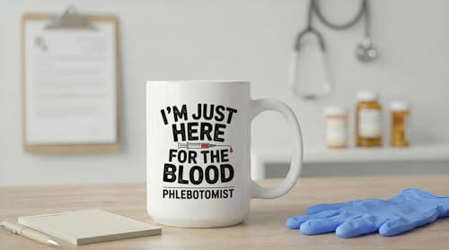 Phlebotomy Gifts I m Just Here For The Blood | Ceramic Coffee Mug | 11 OZ