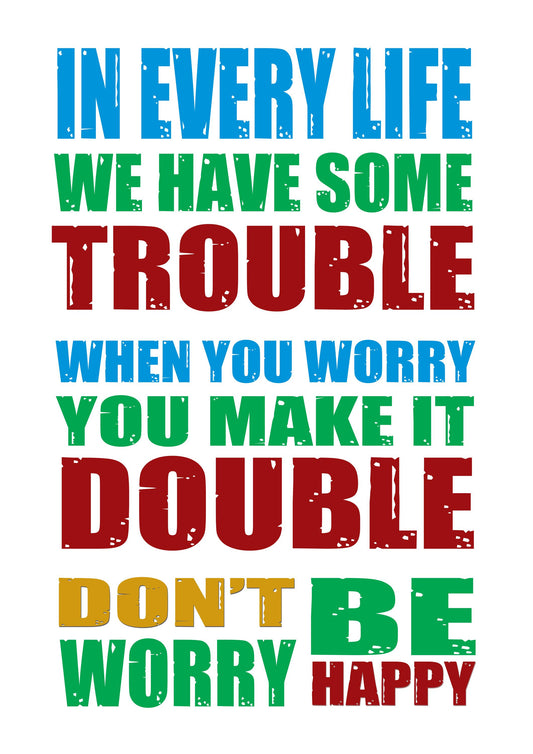 Be Happy Wall Art Poster Inspirational Motivational Quote Print Room Home Decor