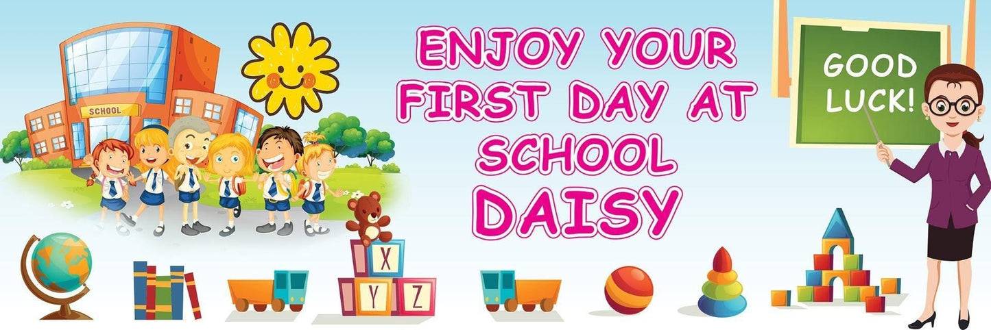 2 Personalised Good Luck School Party Celebration Banners Decoration Posters