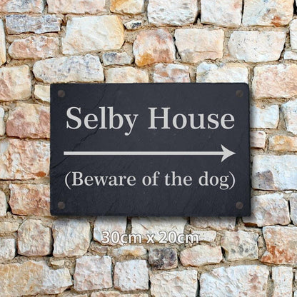 Personalised Slate Plaque House Door Name Sign Laser Engraved Stone Home Gift