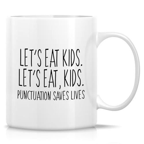 Funny English Teacher Grammar Let s Eat Kids | Ceramic Coffee Mug | 11 OZ